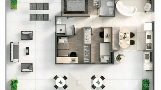 APARTAMENTO GARDEN - 3 Dorms